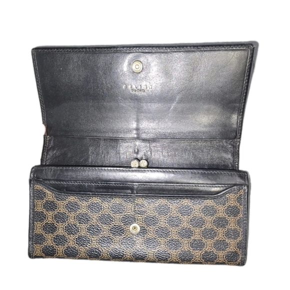 EUC - Celine Black and Gold Triomphe Patterned Long Wallet - Picture 5 of 10